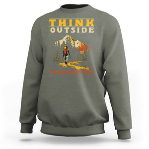 Nature Lover Sweatshirt Think Outside No Box Required TS09 Military Green Printyourwear