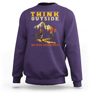 Nature Lover Sweatshirt Think Outside No Box Required TS09 Purple Printyourwear