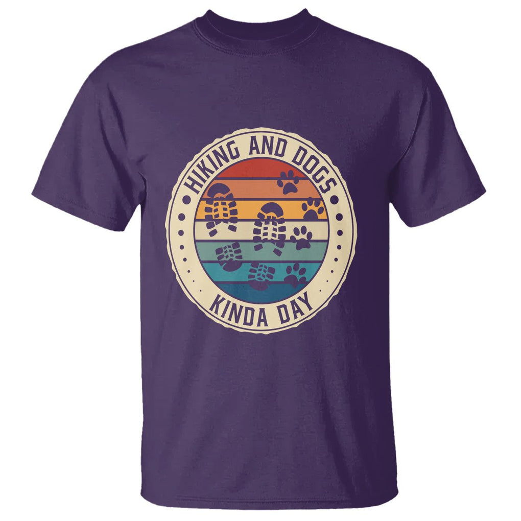 Hiking And Dogs T Shirt Kinda Day Outdoor Lover Dog Owner TS09 Purple Printyourwear