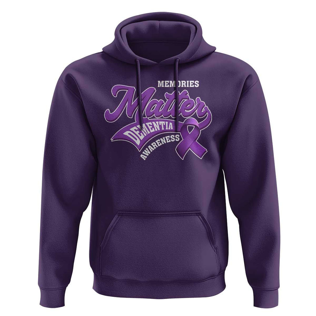 Dementia Awareness Hoodie Memories Matter Purple Ribbon Alzheimer TS09 Purple Print Your Wear