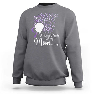 Alzheimer Awareness Sweatshirt I Wear Purple For My Mom Dementia TS09 Charcoal Print Your Wear