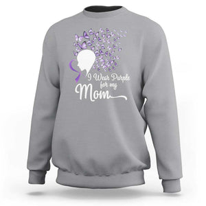Alzheimer Awareness Sweatshirt I Wear Purple For My Mom Dementia TS09 Sport Gray Print Your Wear