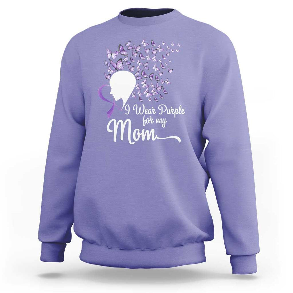 Alzheimer Awareness Sweatshirt I Wear Purple For My Mom Dementia TS09 Violet Print Your Wear