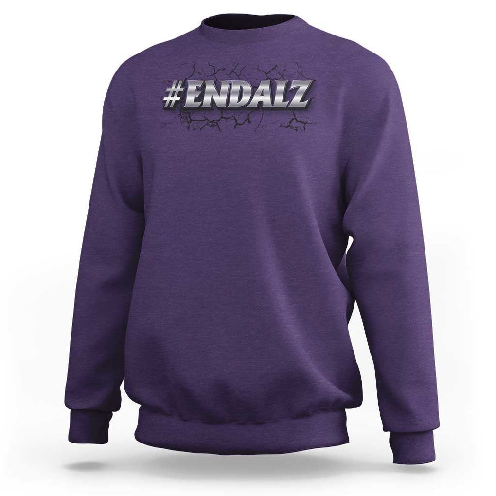 ENDALZ Alzheimer Dementia Awareness Sweatshirt TS09 Purple Print Your Wear