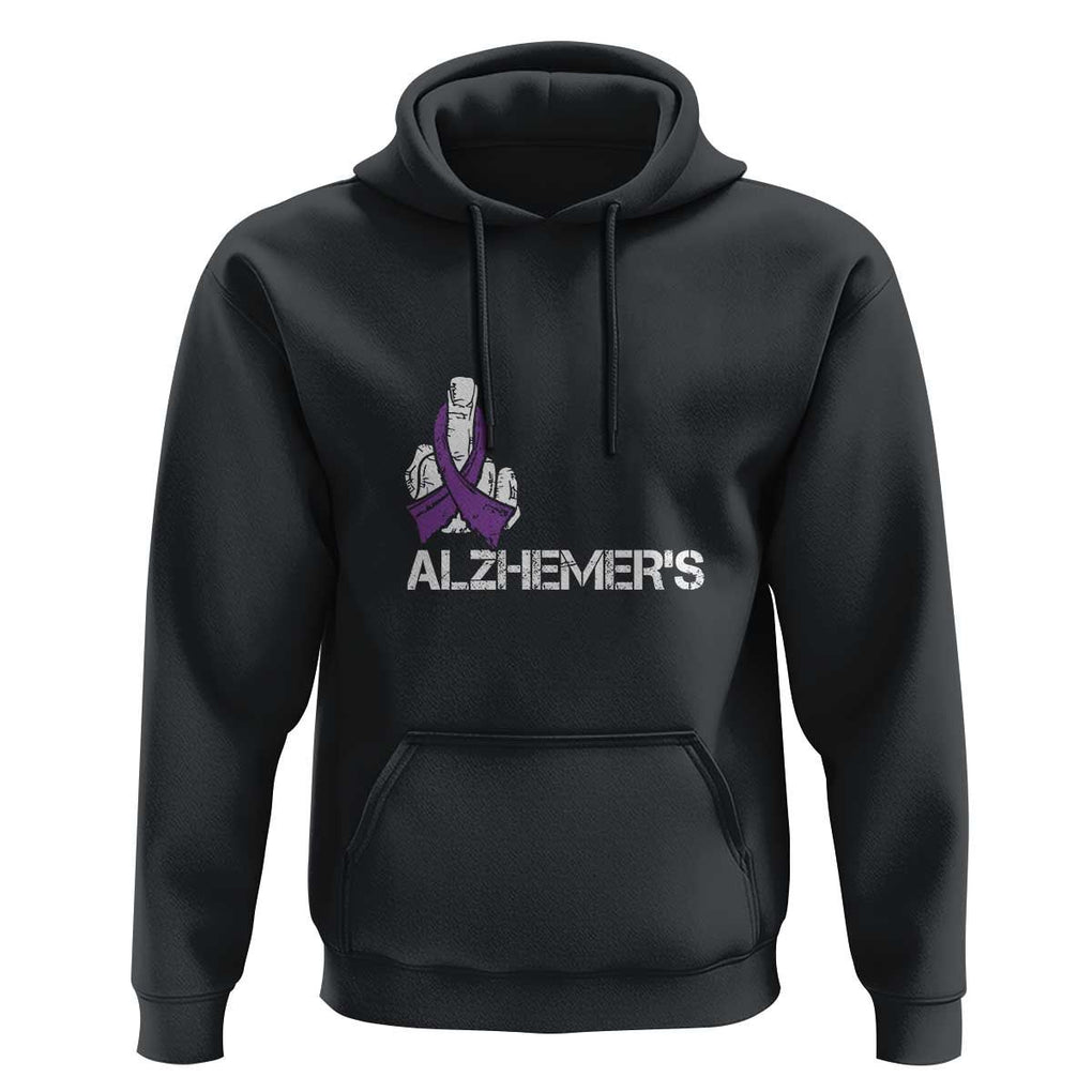 Fuck Alzheimer's Dementia Purple Ribbon Hoodie TS09 Black Print Your Wear