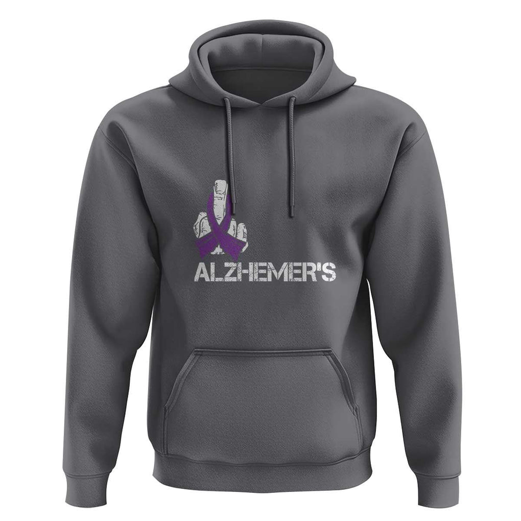 Fuck Alzheimer's Dementia Purple Ribbon Hoodie TS09 Charcoal Print Your Wear