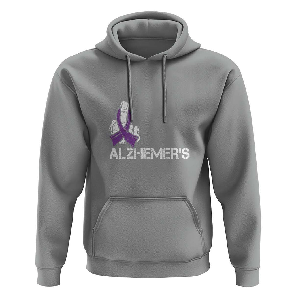 Fuck Alzheimer's Dementia Purple Ribbon Hoodie TS09 Sport Gray Print Your Wear