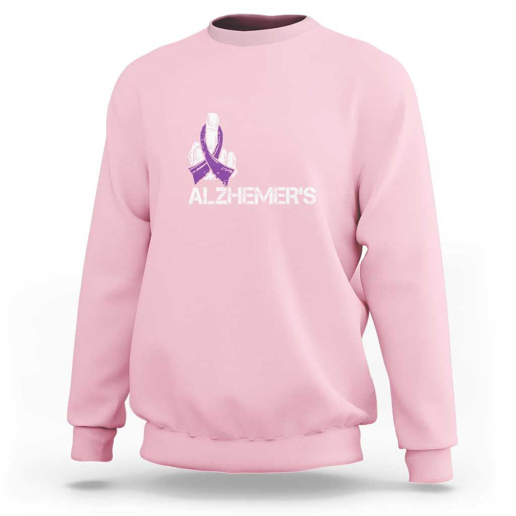 Fuck Alzheimer's Dementia Purple Ribbon Sweatshirt TS09 Light Pink Print Your Wear