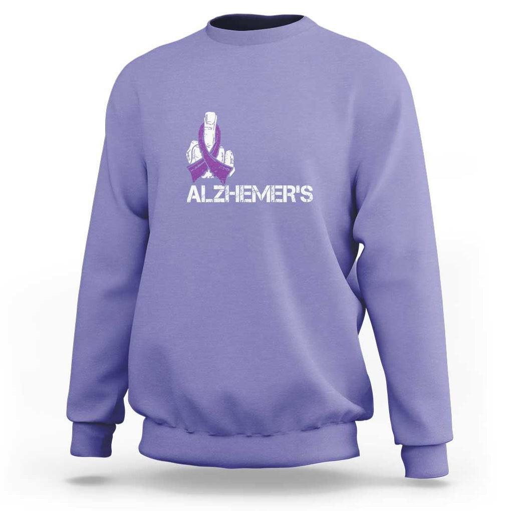 Fuck Alzheimer's Dementia Purple Ribbon Sweatshirt TS09 Violet Print Your Wear
