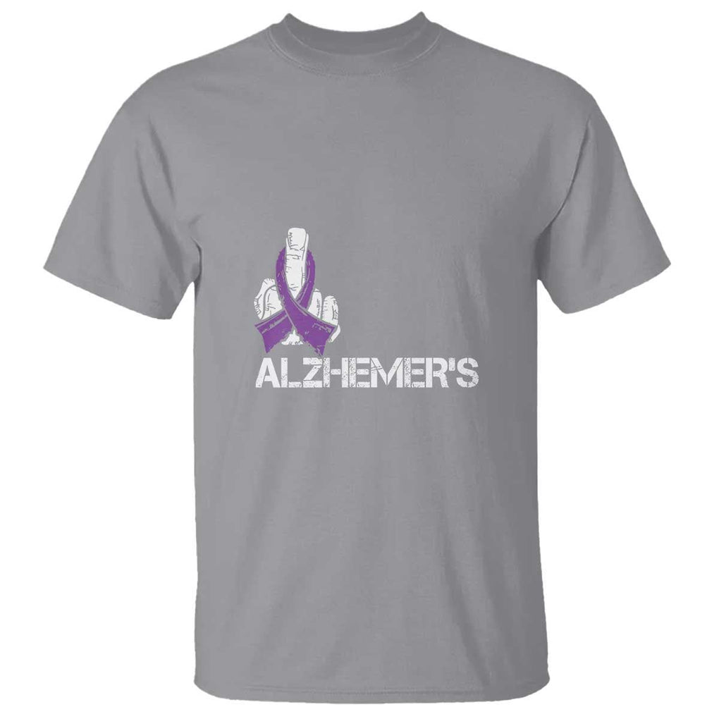 Fuck Alzheimer's Dementia Purple Ribbon T Shirt TS09 Sport Gray Print Your Wear
