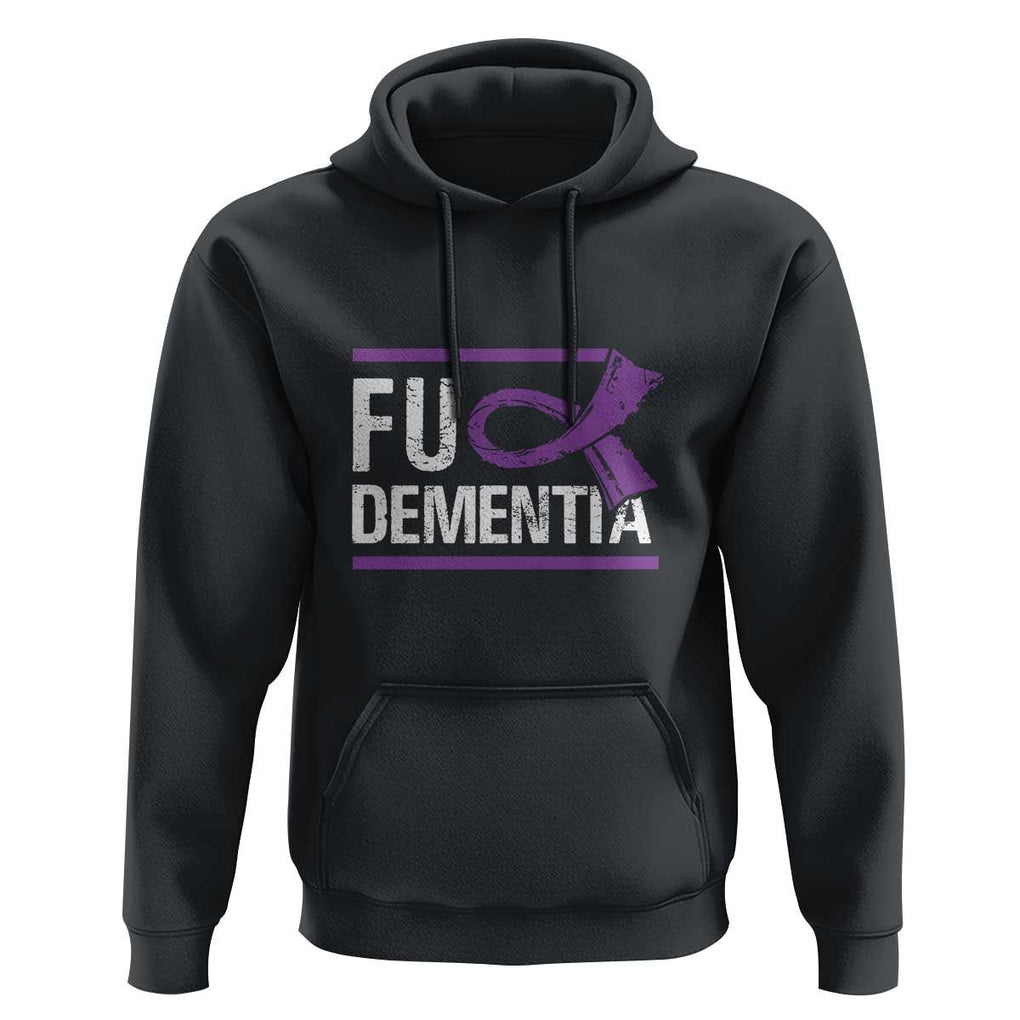 Fuck Dementia Alzheimer Purple Ribbon Hoodie TS09 Black Print Your Wear
