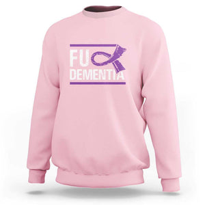 Fuck Dementia Alzheimer Purple Ribbon Sweatshirt TS09 Light Pink Print Your Wear