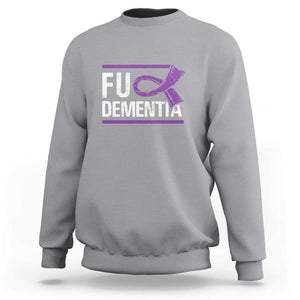 Fuck Dementia Alzheimer Purple Ribbon Sweatshirt TS09 Sport Gray Print Your Wear