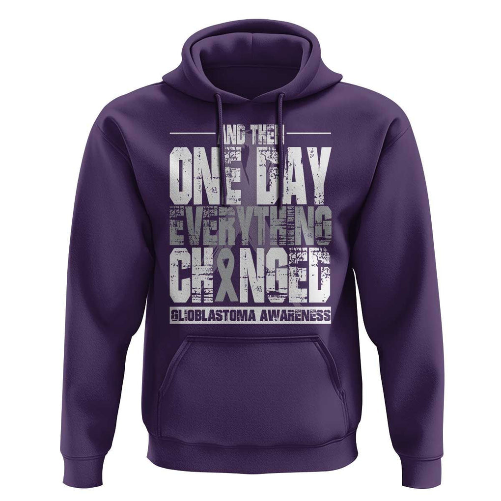 Glioblastoma Awareness Hoodie One Day Everything Changed Brain Tumor TS09 Purple Print Your Wear