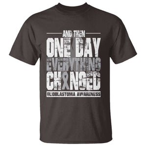 Glioblastoma Awareness T Shirt One Day Everything Changed Brain Tumor TS09 Dark Chocolate Print Your Wear