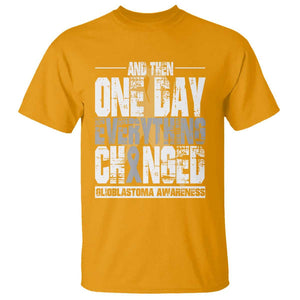 Glioblastoma Awareness T Shirt One Day Everything Changed Brain Tumor TS09 Gold Print Your Wear