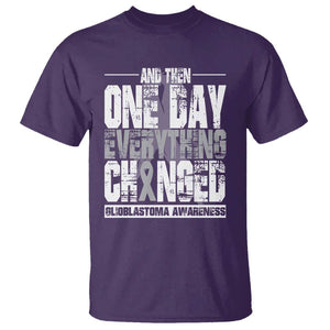 Glioblastoma Awareness T Shirt One Day Everything Changed Brain Tumor TS09 Purple Print Your Wear