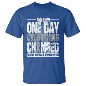 Glioblastoma Awareness T Shirt One Day Everything Changed Brain Tumor TS09 Royal Blue Print Your Wear