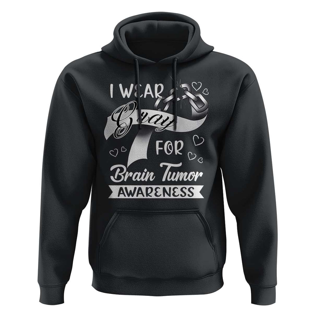 I Wear Gray For Brain Tumor Awareness Hoodie TS09 Black Print Your Wear