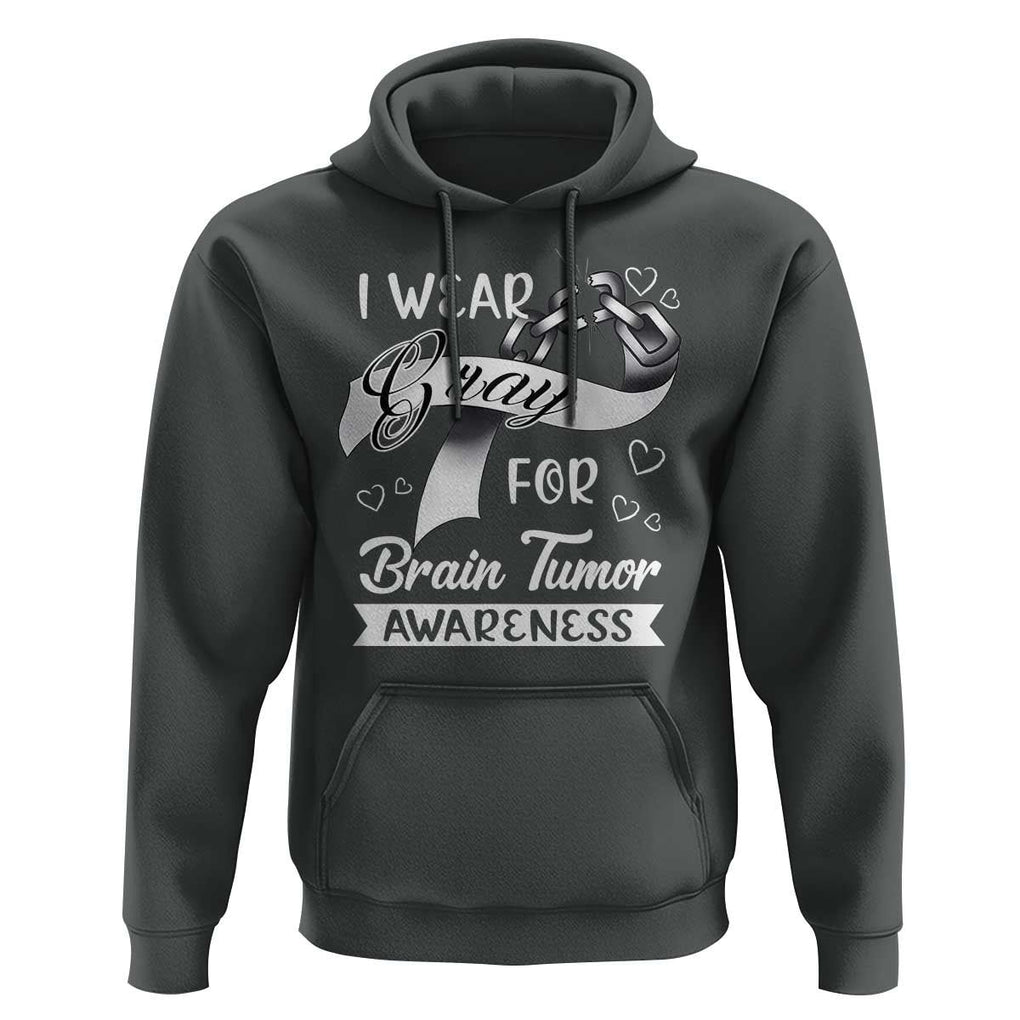 I Wear Gray For Brain Tumor Awareness Hoodie TS09 Dark Heather Print Your Wear
