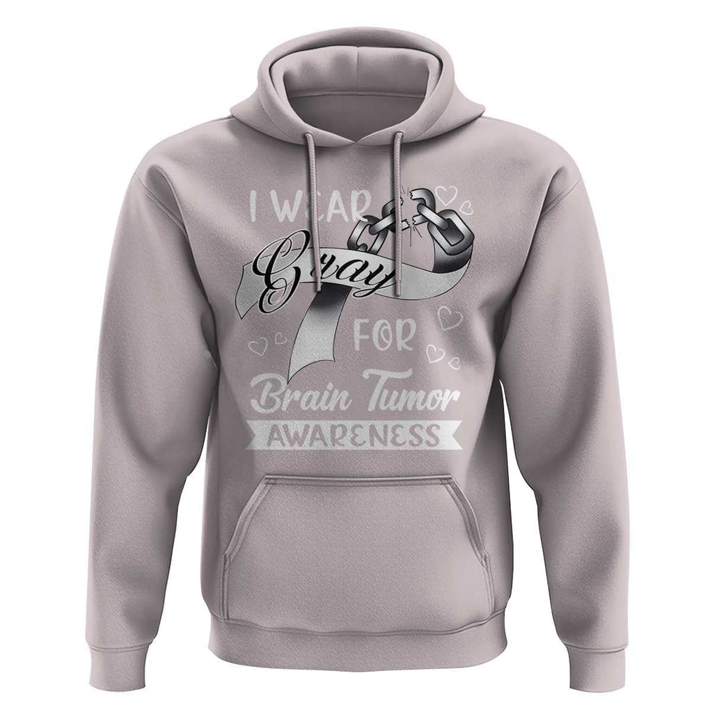 I Wear Gray For Brain Tumor Awareness Hoodie TS09 Ice Gray Print Your Wear
