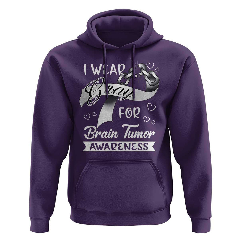 I Wear Gray For Brain Tumor Awareness Hoodie TS09 Purple Print Your Wear