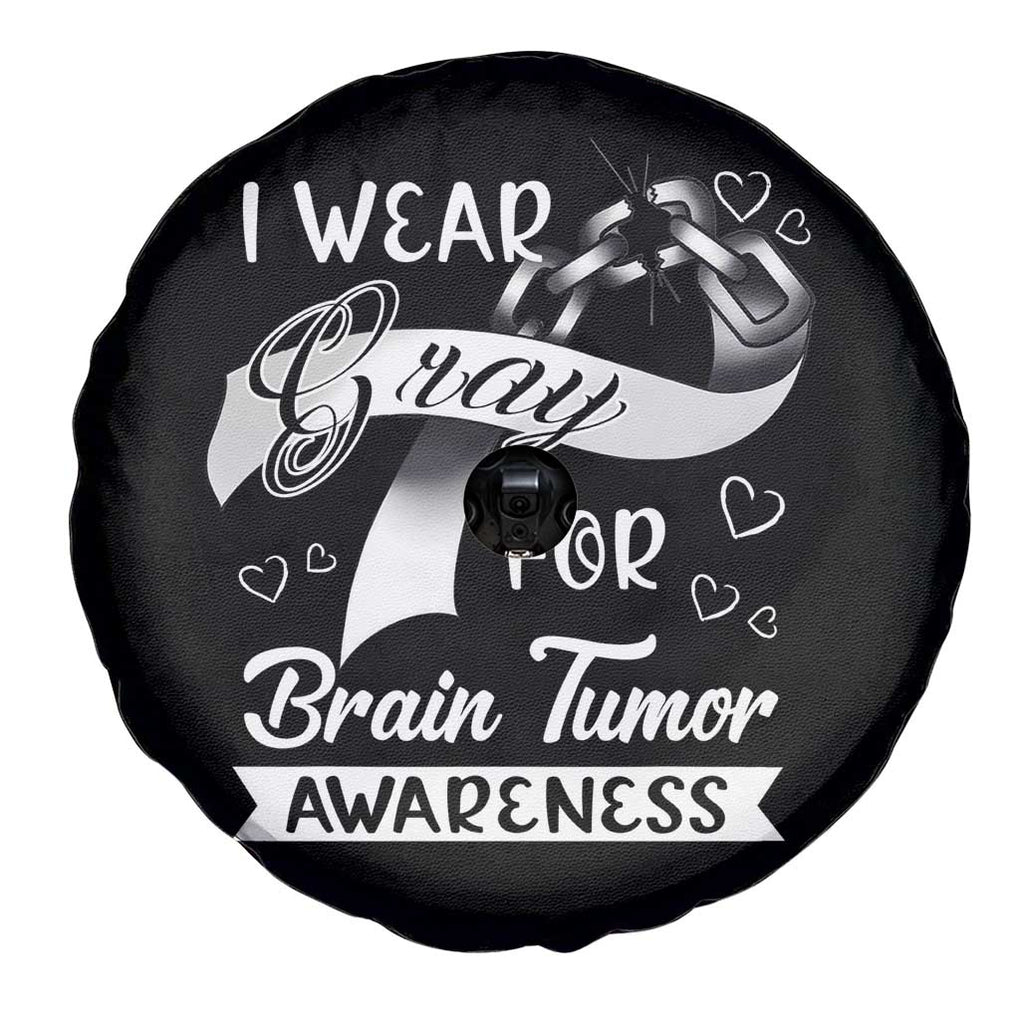I Wear Gray For Brain Tumor Awareness Spare Tire Cover TS09 Print Your Wear