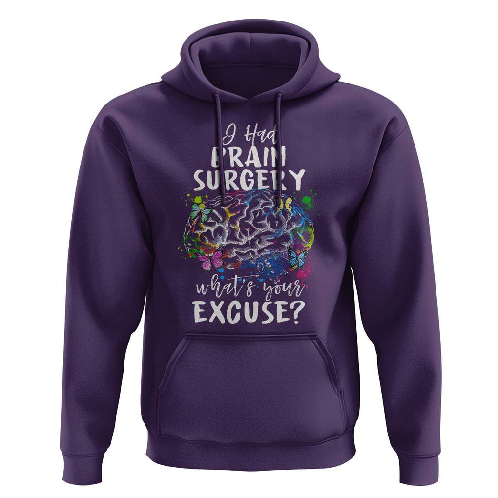 Brain Tumor Awareness Hoodie I Had Brain Surgery What's Your Excuse TS09 Purple Print Your Wear