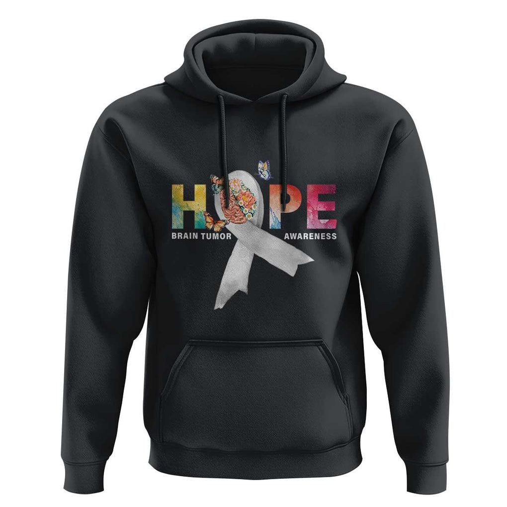 Hope Brain Tumor Awareness Gray Ribbon Hoodie TS09 Black Print Your Wear