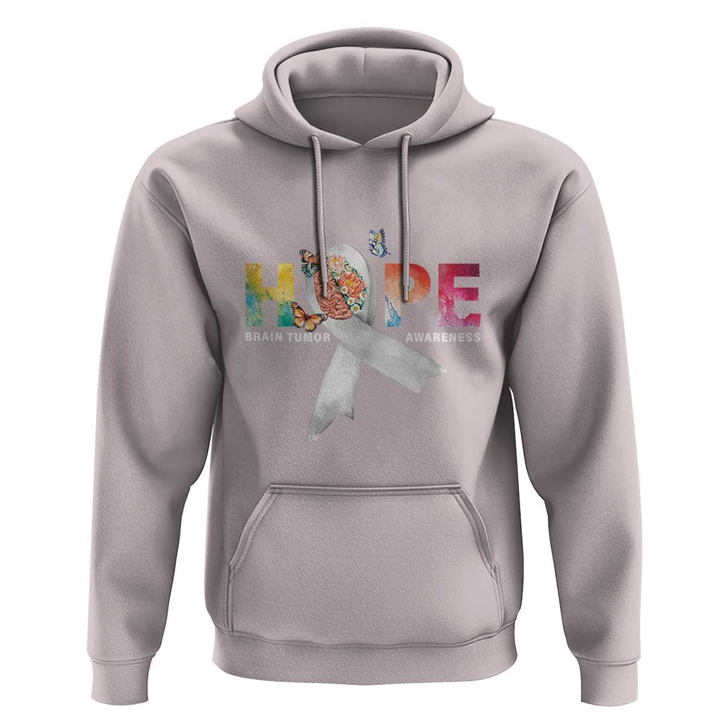 Hope Brain Tumor Awareness Gray Ribbon Hoodie TS09 Ice Gray Print Your Wear