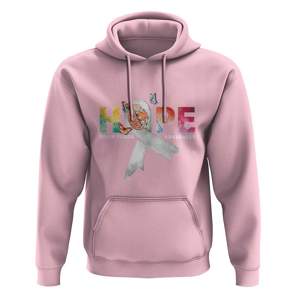 Hope Brain Tumor Awareness Gray Ribbon Hoodie TS09 Light Pink Print Your Wear