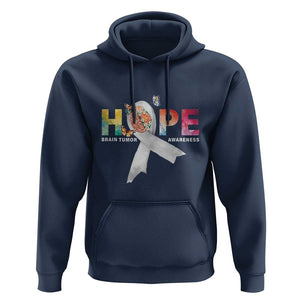 Hope Brain Tumor Awareness Gray Ribbon Hoodie TS09 Navy Print Your Wear