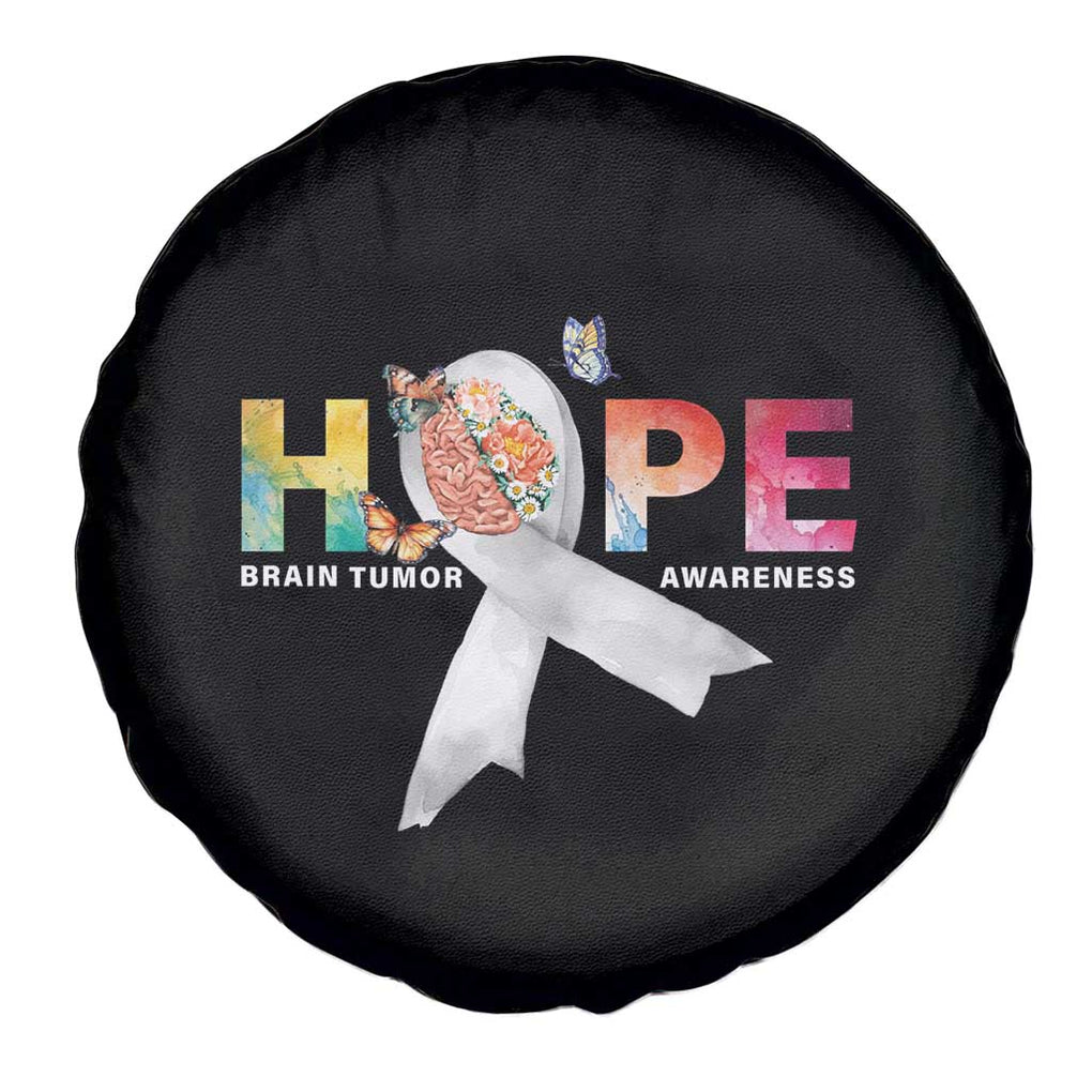Hope Brain Tumor Awareness Gray Ribbon Spare Tire Cover TS09 Print Your Wear