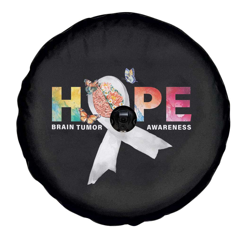 Hope Brain Tumor Awareness Gray Ribbon Spare Tire Cover TS09 Print Your Wear