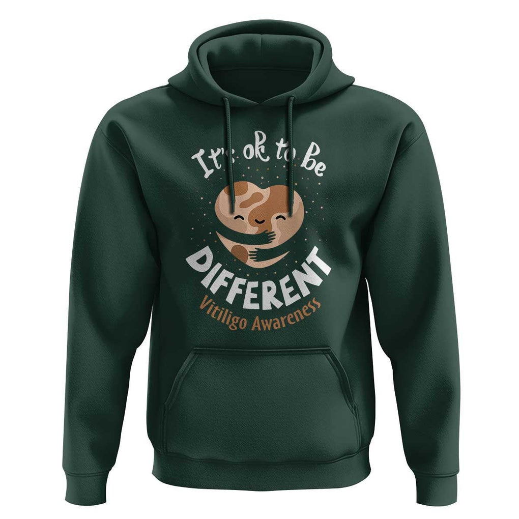 Vitiligo Awareness Hoodie Its Ok To Be Different TS09 Dark Forest Green Print Your Wear