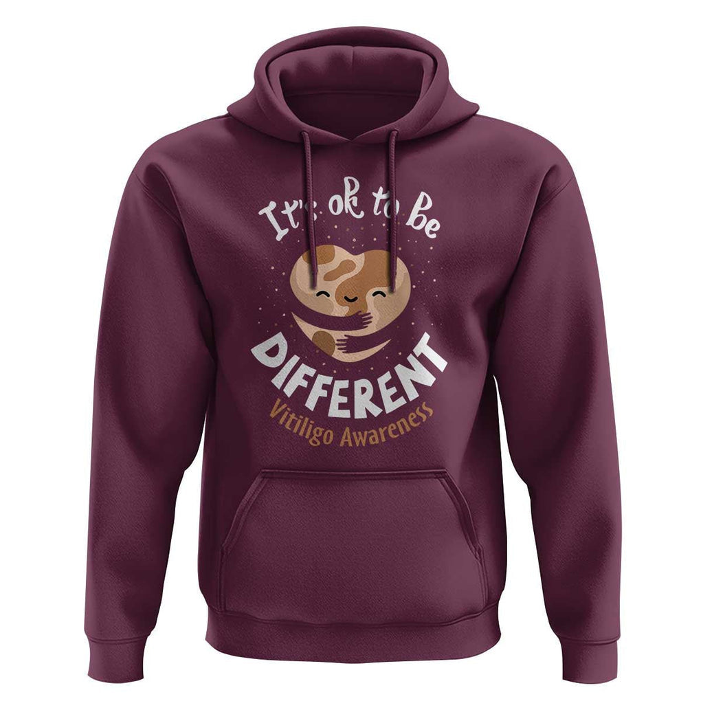 Vitiligo Awareness Hoodie Its Ok To Be Different TS09 Maroon Print Your Wear