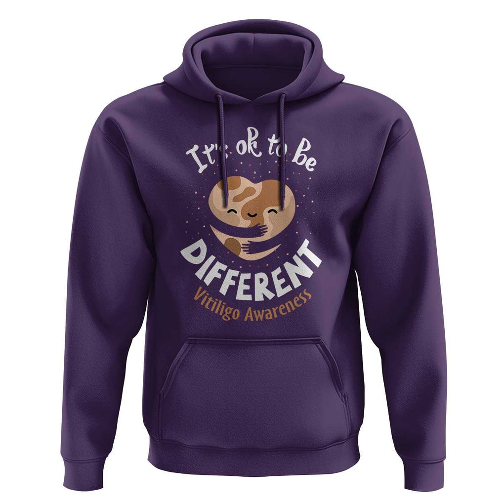 Vitiligo Awareness Hoodie Its Ok To Be Different TS09 Purple Print Your Wear