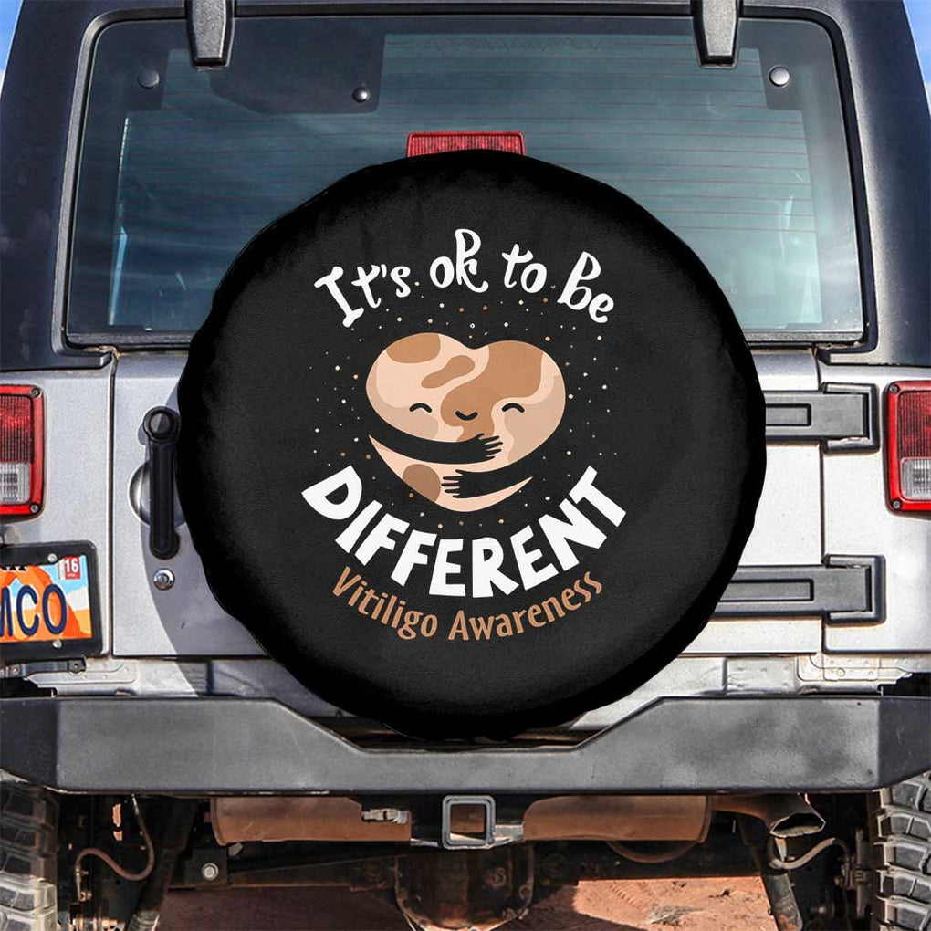 Vitiligo Awareness Spare Tire Cover Its Ok To Be Different TS09 No hole Black Print Your Wear