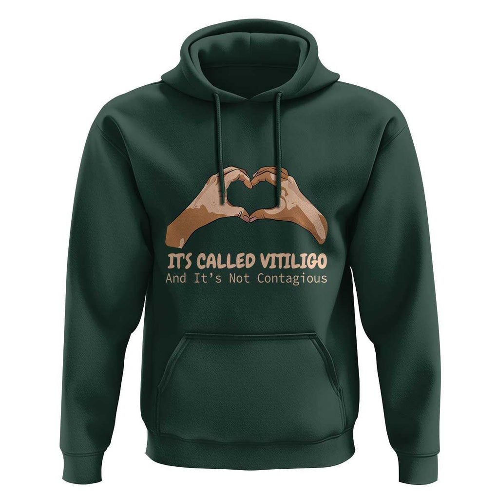 Vitiligo Awareness Hoodie It's Called Vitiligo And It's Not Contagious TS09 Dark Forest Green Print Your Wear