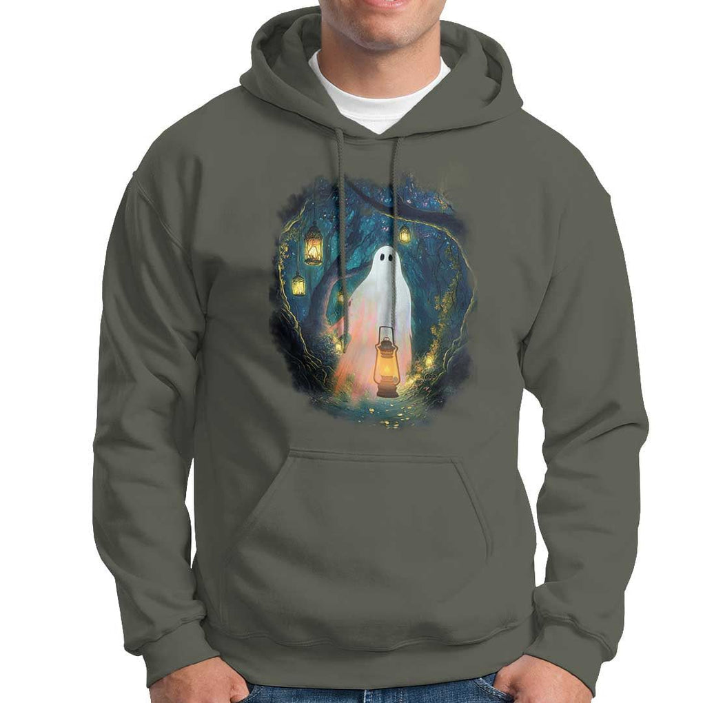 Ghost Hoodie Ghost In The Forest Shirt TS09 Military Green Print Your Wear