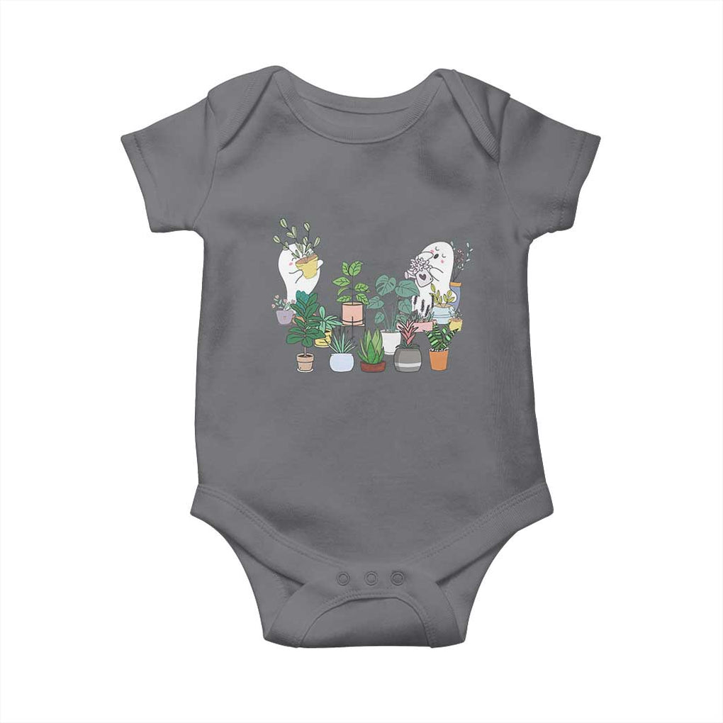 Ghost Garden Halloween Gardener Gardening Baby Onesie TS09 Charcoal Print Your Wear