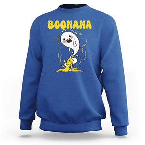 Halloween Sweatshirt Banana Ghost Boonana Cute Costume TS09 Royal Blue Print Your Wear