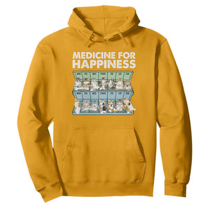 Mental Health Hoodie Medicine For Happiness Cute Cat TS09 Gold Print Your Wear