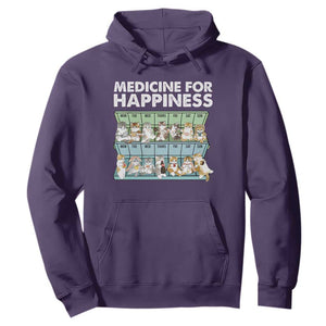 Mental Health Hoodie Medicine For Happiness Cute Cat TS09 Purple Print Your Wear