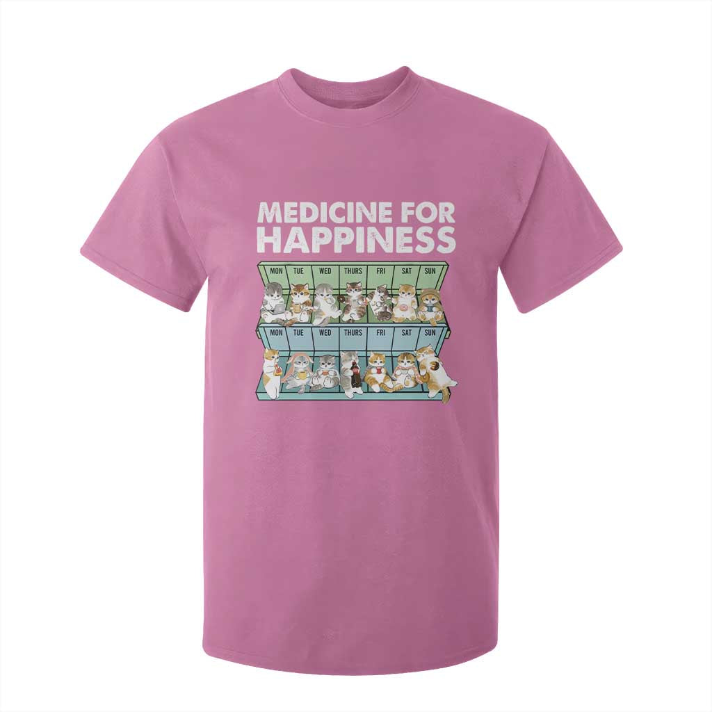 Mental Health T Shirt For Kid Medicine For Happiness Cute Cat TS09 Azalea Print Your Wear