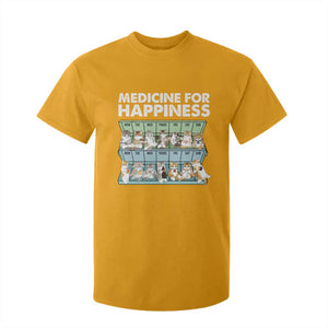 Mental Health T Shirt For Kid Medicine For Happiness Cute Cat TS09 Gold Print Your Wear