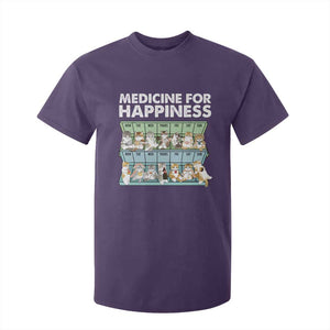 Mental Health T Shirt For Kid Medicine For Happiness Cute Cat TS09 Purple Print Your Wear