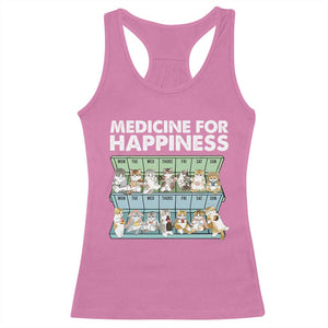 Mental Health Racerback Tank Top Medicine For Happiness Cute Cat TS09 Azalea Print Your Wear