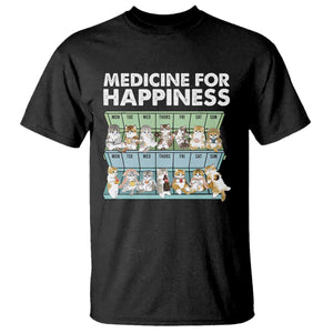 Mental Health T Shirt Medicine For Happiness Cute Cat TS09 Black Print Your Wear