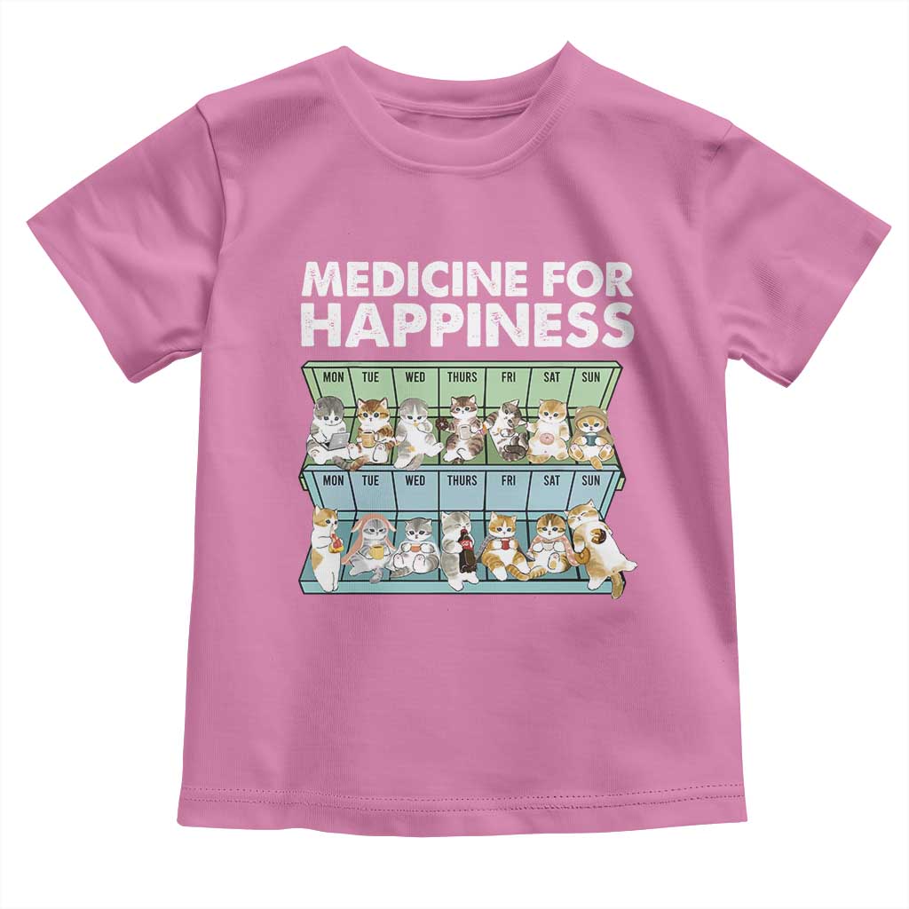 Mental Health Toddler T Shirt Medicine For Happiness Cute Cat TS09 Azalea Print Your Wear